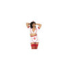 Costume infirmière 3 pièces grande taille, top avec zip fonctionnel, jupe et serre tête 